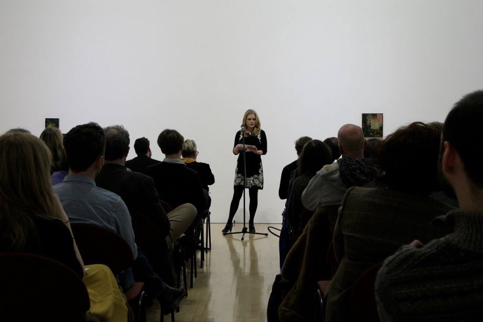 Carol Farrelly reading at the launch 