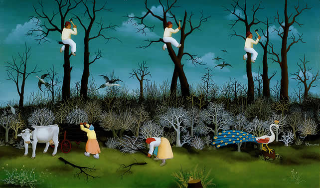 Painting of ‘The Woodcutter’ by Ivan Generalić, 1959 